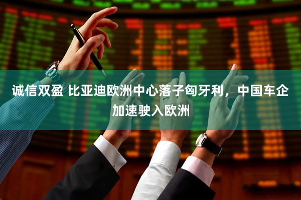 诚信双盈 比亚迪欧洲中心落子匈牙利，中国车企加速驶入欧洲
