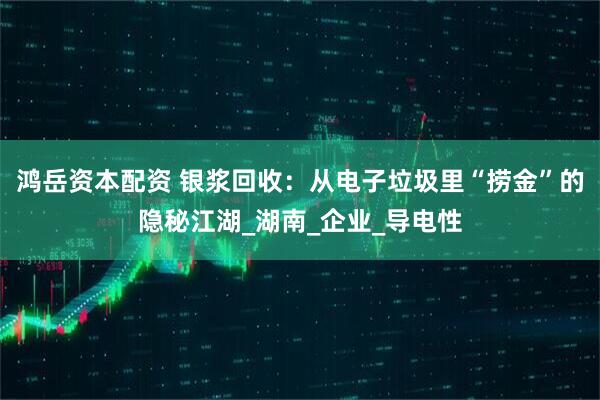 鸿岳资本配资 银浆回收：从电子垃圾里“捞金”的隐秘江湖_湖南_企业_导电性