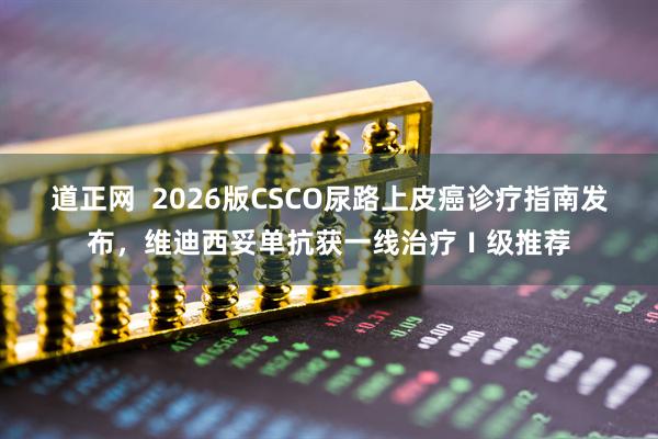 道正网  2026版CSCO尿路上皮癌诊疗指南发布，维迪西妥单抗获一线治疗Ⅰ级推荐